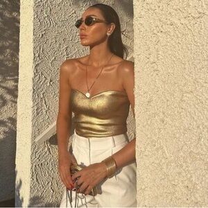 Zara Gold Tube Top